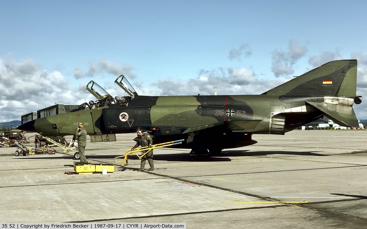 35 52, McDonnell Douglas RF-4E Phantom II C/N 4124, returning after a low level mission from CFB Goose Bay