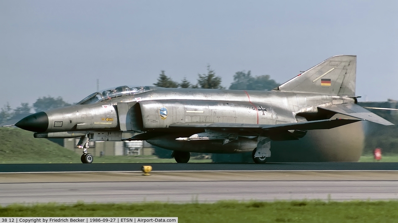 38 12, 1972 McDonnell Douglas F-4F Phantom II C/N 4640, decelerating after touchdown at Fliegerhorst Neuburg