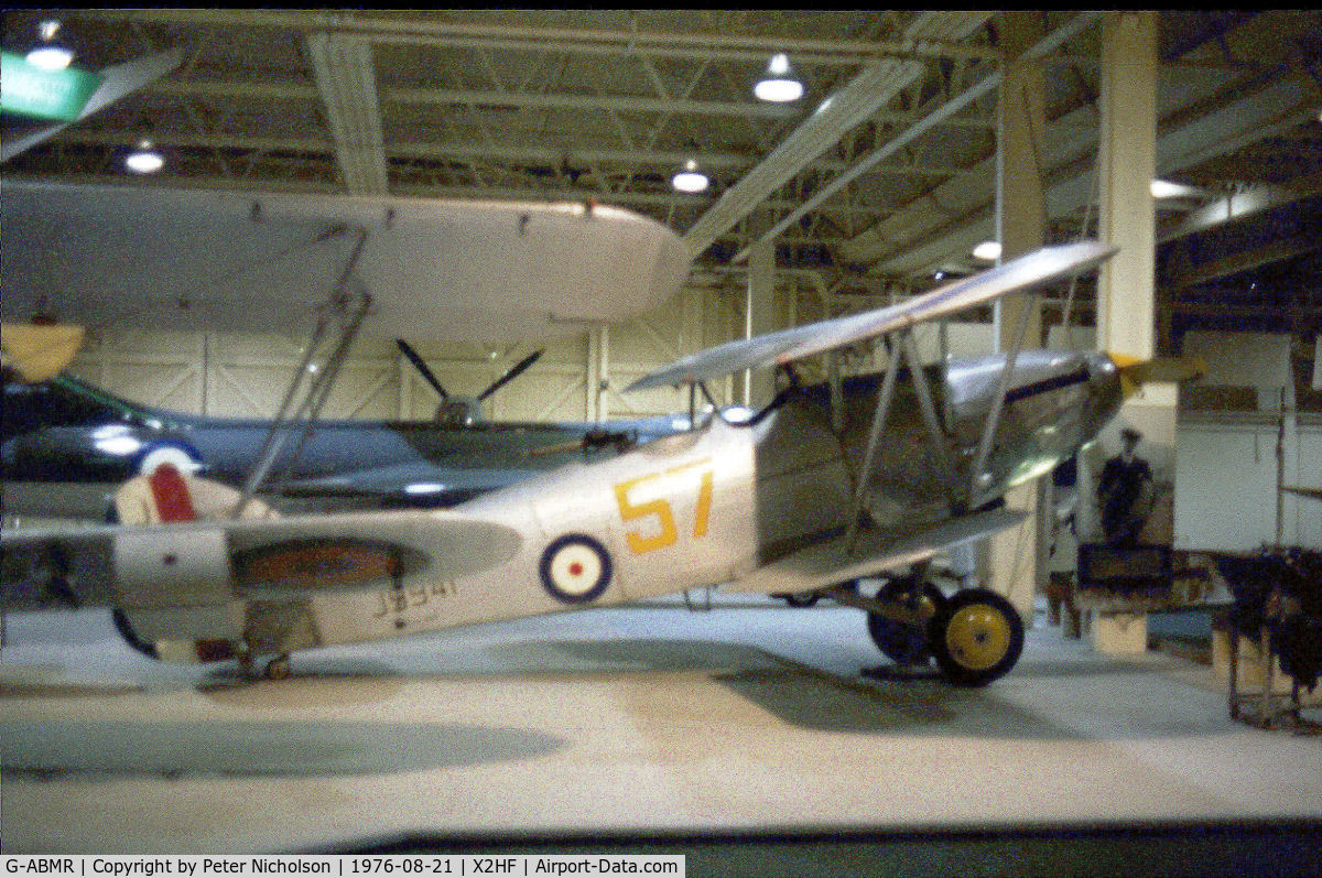 G-ABMR, 1931 Hawker Hart C/N HH1, Hawker Hart as displayed at the Royal Air Force Museum at Hendon in the Summer of 1976.