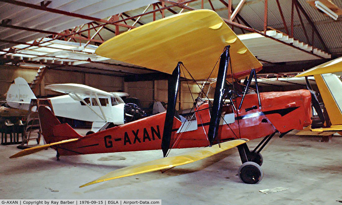 G-AXAN, 1943 De Havilland DH-82A Tiger Moth II C/N 85951, De Havilland DH.82A Tier Moth [85951] Bodmin~G 15/09/1976. Image taken from a slide.