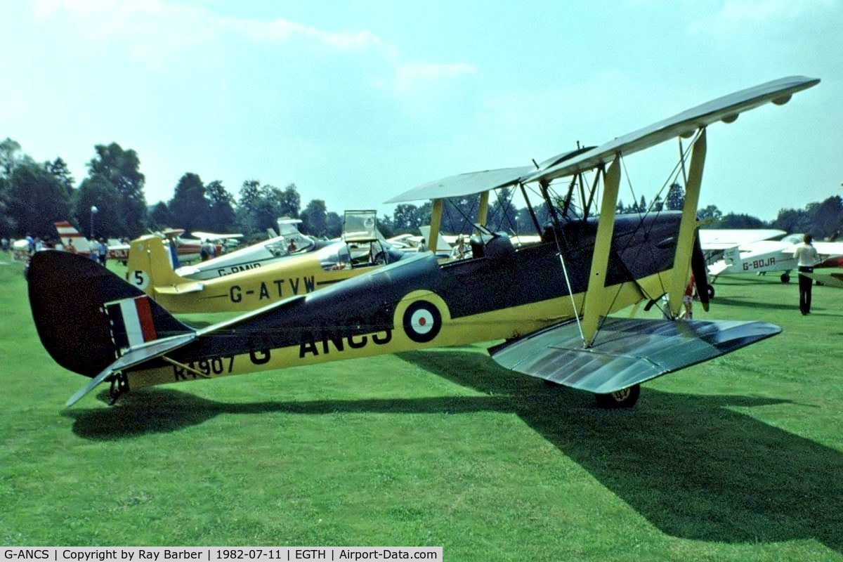 G-ANCS, 1939 De Havilland DH-82A Tiger Moth II C/N 82824, De Havilland DH.82A Tiger Moth [82824] Old Warden~G 11/07/1982. Image taken from a slide.
