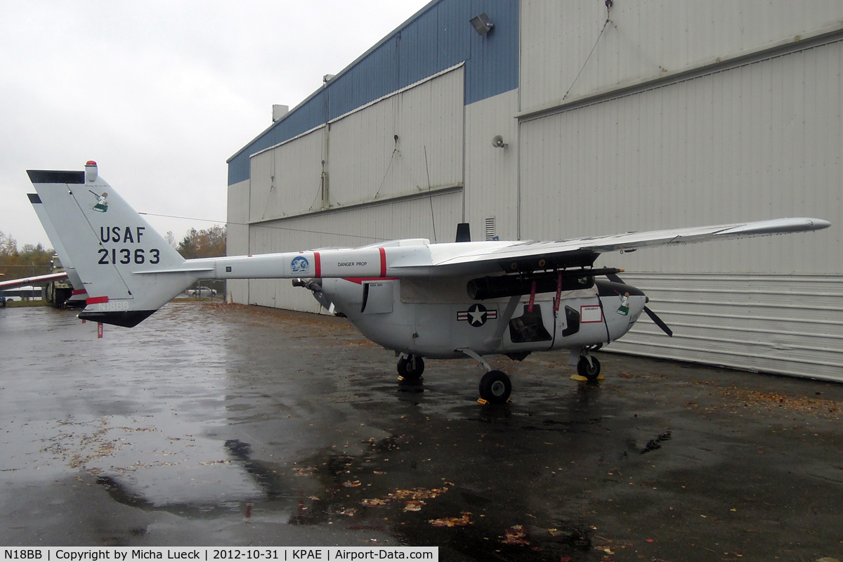 N18BB, 1967 Cessna M337B (O-2A) Super Skymaster C/N 337M-0069 (67-21363), At the Museum of Flight Restoration Center, Everett