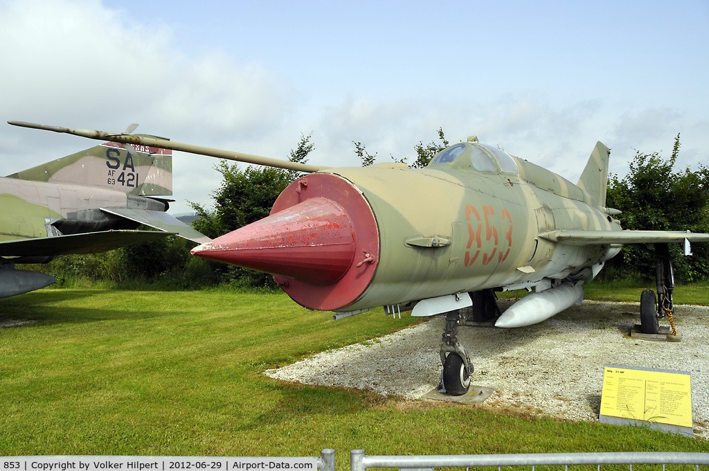 853, Mikoyan-Gurevich MiG-21Bis C/N 75058015, at Hermeskeil Museum, Germany