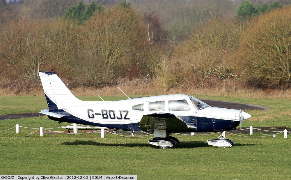 G-BOJZ, 1979 Piper PA-28-161 Cherokee Warrior II C/N 28-7916223, Ex: N2113J > G-BOJZ - Originally owned to, Southernair Ltd in March 1988 and currently trading as, Falcon Flying Services in September 2000.