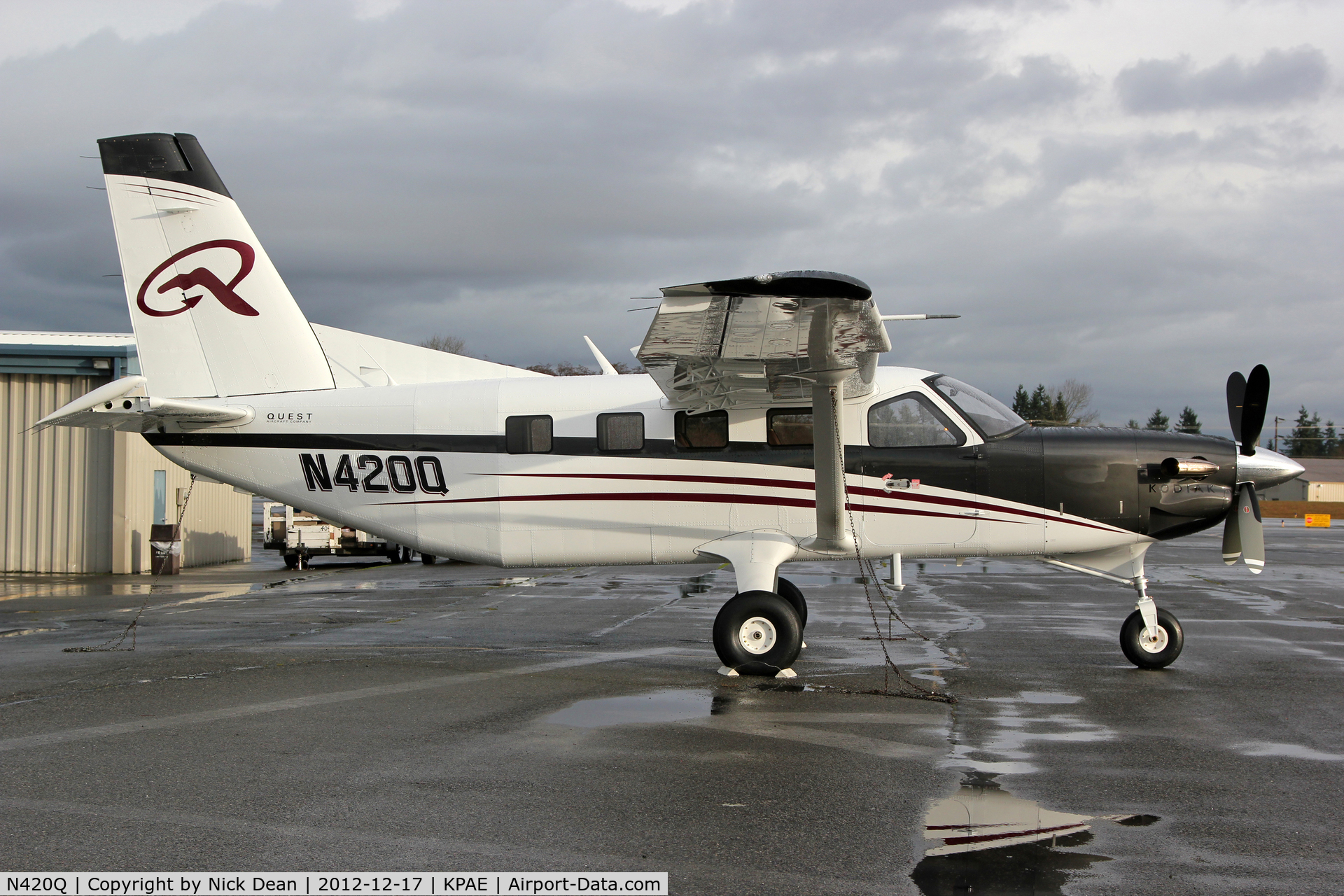N420Q, 2012 Quest Kodiak 100 C/N 100-0083, KPAE/PAE the latest Kodiak to come out of the paint shop.