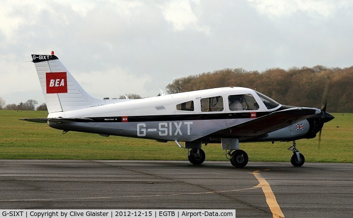 G-SIXT, 1988 Piper PA-28-161 Cherokee Warrior II C/N 2816056, Ex: N9141H > G-BSSX > G-SIXT - Originally owned to, Airpart Supply Ltd in September 1990 as G-BSSX currently with, Airways Aero Associations since February 2008 as G-SIXT. With Booker Aircraft Leasing Ltd since January 2012.