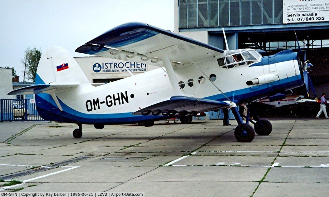OM-GHN, Antonov An-2TD C/N 1G168-02, Antonov An-2T [1G168-02] Vajnory~OM 21/06/1996