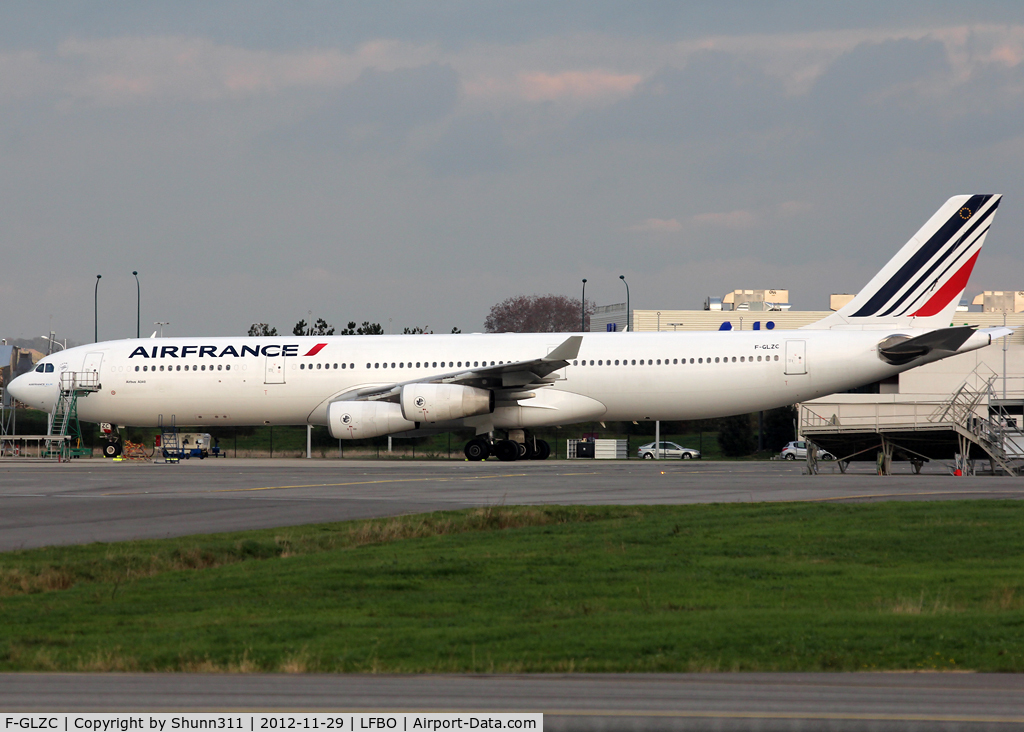 F-GLZC, 1993 Airbus A340-312 C/N 029, Parked at Air France facility in new c/s for maintenance...