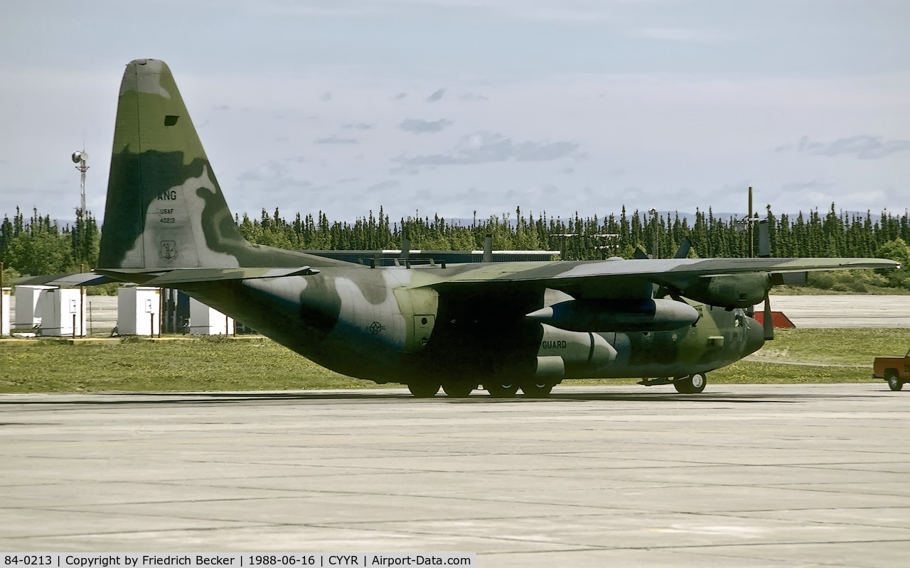 84-0213, 1984 Lockheed C-130H Hercules C/N 382-5052, transient at CFB Goose Bay