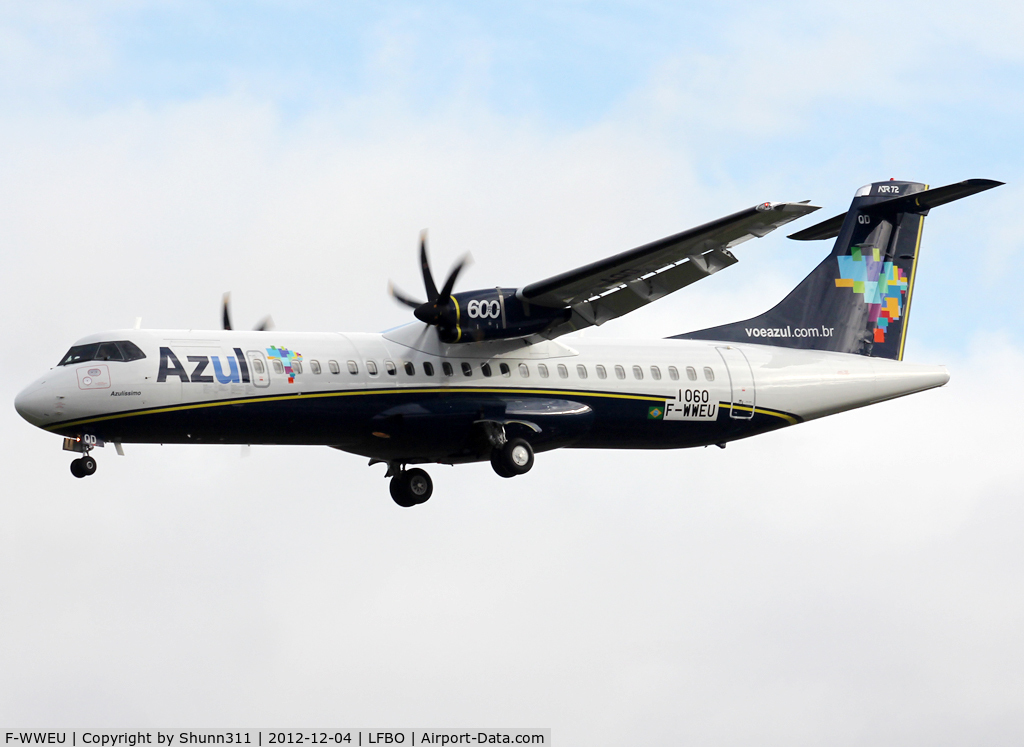 F-WWEU, 2012 ATR 72-600 (72-212A) C/N 1060, C/n 1060 - To be PR-AQD