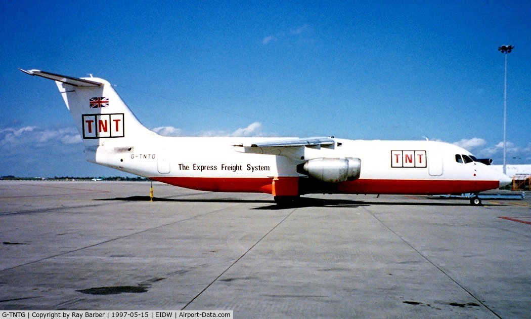 G-TNTG, 1990 British Aerospace BAe-146-300QT Quiet Trader C/N E3182, British Aerospace BAe 146-300QT [E3182] (TNT) Dublin~EI 15/05/1997.