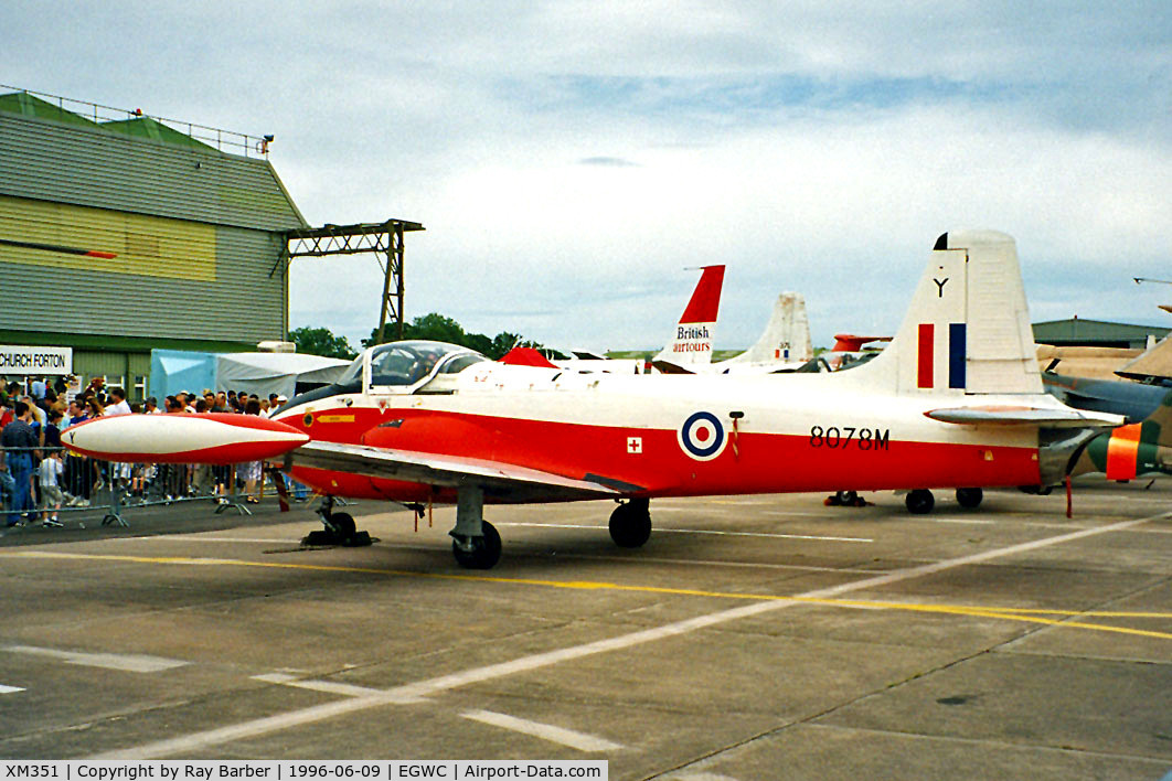 XM351, 1959 Hunting P-84 Jet Provost T.3 C/N PAC/W/6308, BAC Jet Provost T.3 XM351 Maintenance No 8078M [PAC/W/6308] RAF Cosford~G 09/06/1996