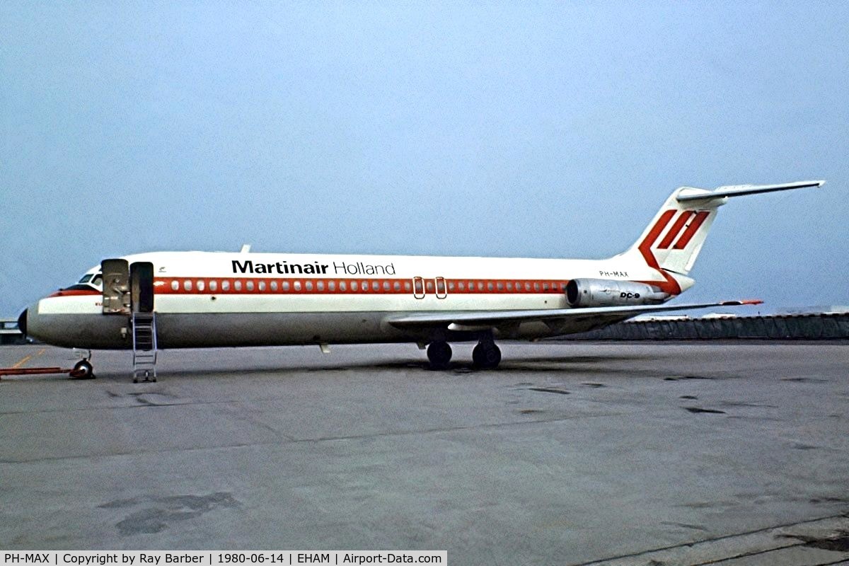 PH-MAX, 1971 Douglas DC-9-32 C/N 47514, McDonnell Douglas DC-9-32 [47514] (Martinair) Amsterdam-Schiphol~PH 14/06/1980. Image taken from a slide.