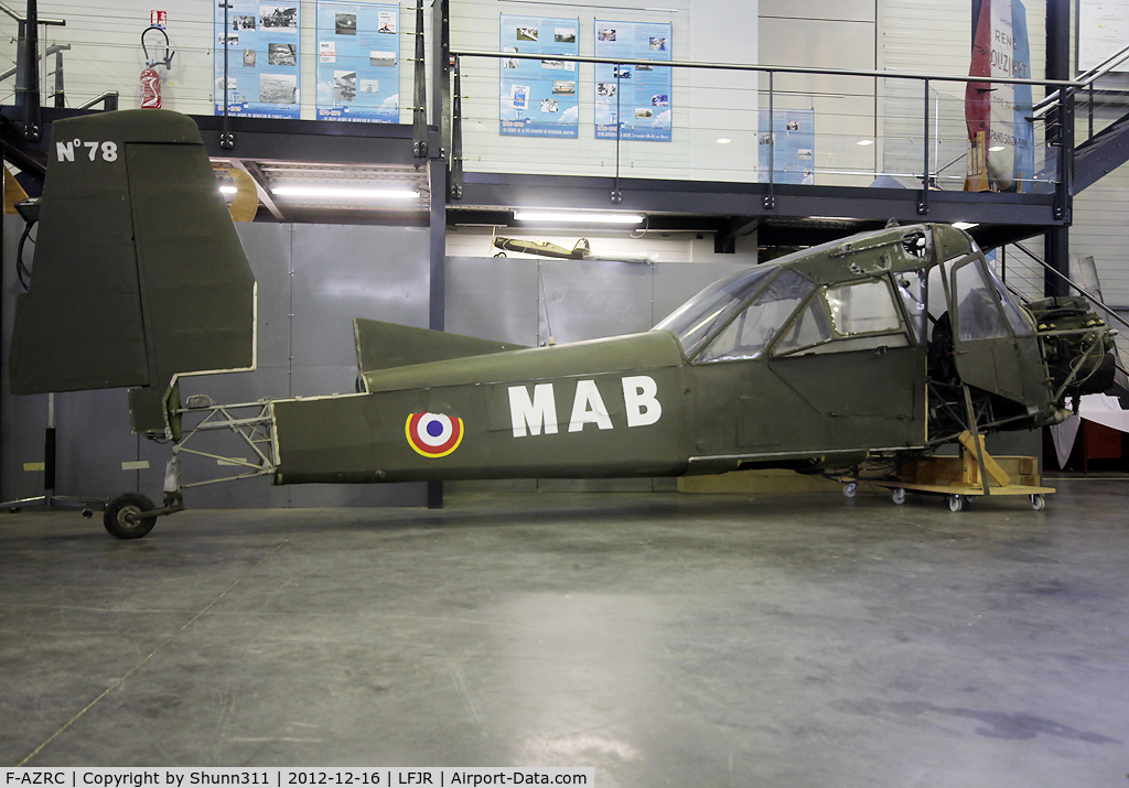 F-AZRC, Nord 3400 Norbarbe C/N 78, Stored inside Angers-Marcé Museum...