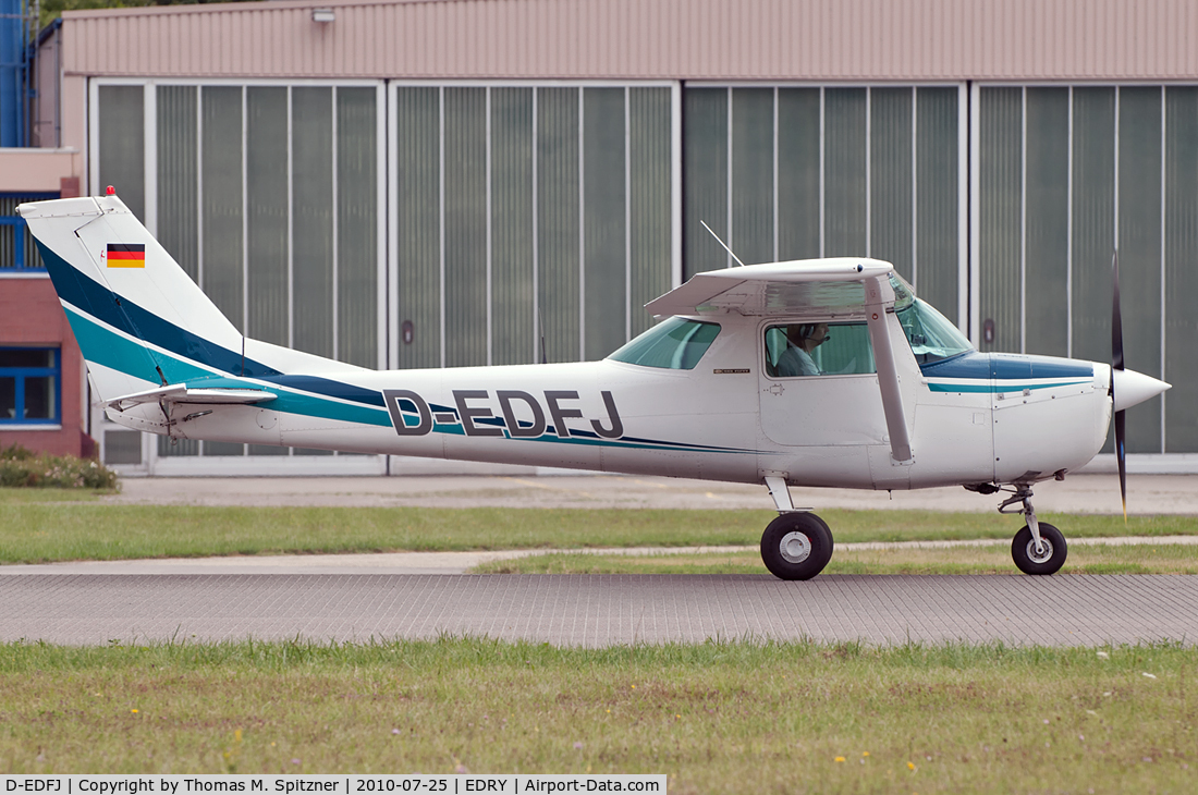 D-EDFJ, 1967 Cessna 150G C/N 15066503, D-EDFJ awaiting it's t/o clearance at ZQC / EDRY