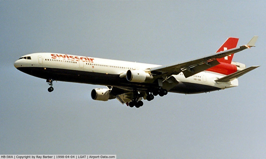 HB-IWA, 1990 McDonnell Douglas MD-11 C/N 48443, McDonnell-Douglas MD-11 [48443] (Swissair) Athens-Hellinikon~SX 04/04/1998