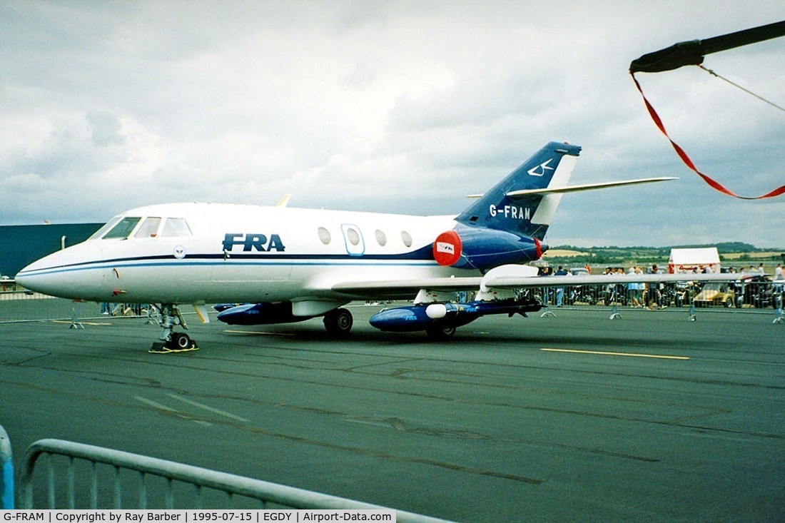 G-FRAM, 1970 Dassault Falcon (Mystere) 20DC C/N 224, Dassault Falcon 20DC [224] RNAS Yeovilton~G 15/07/1995