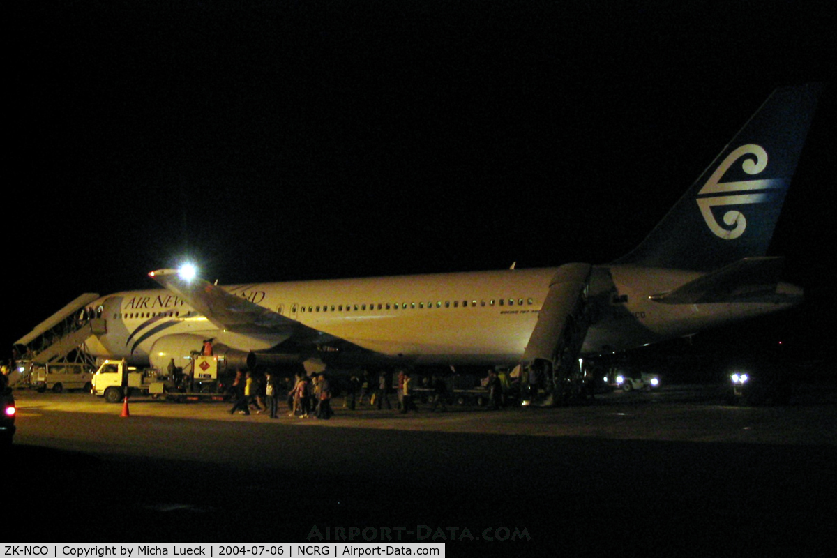 ZK-NCO, 2000 Boeing 767-319 C/N 30586, At Rarotonga