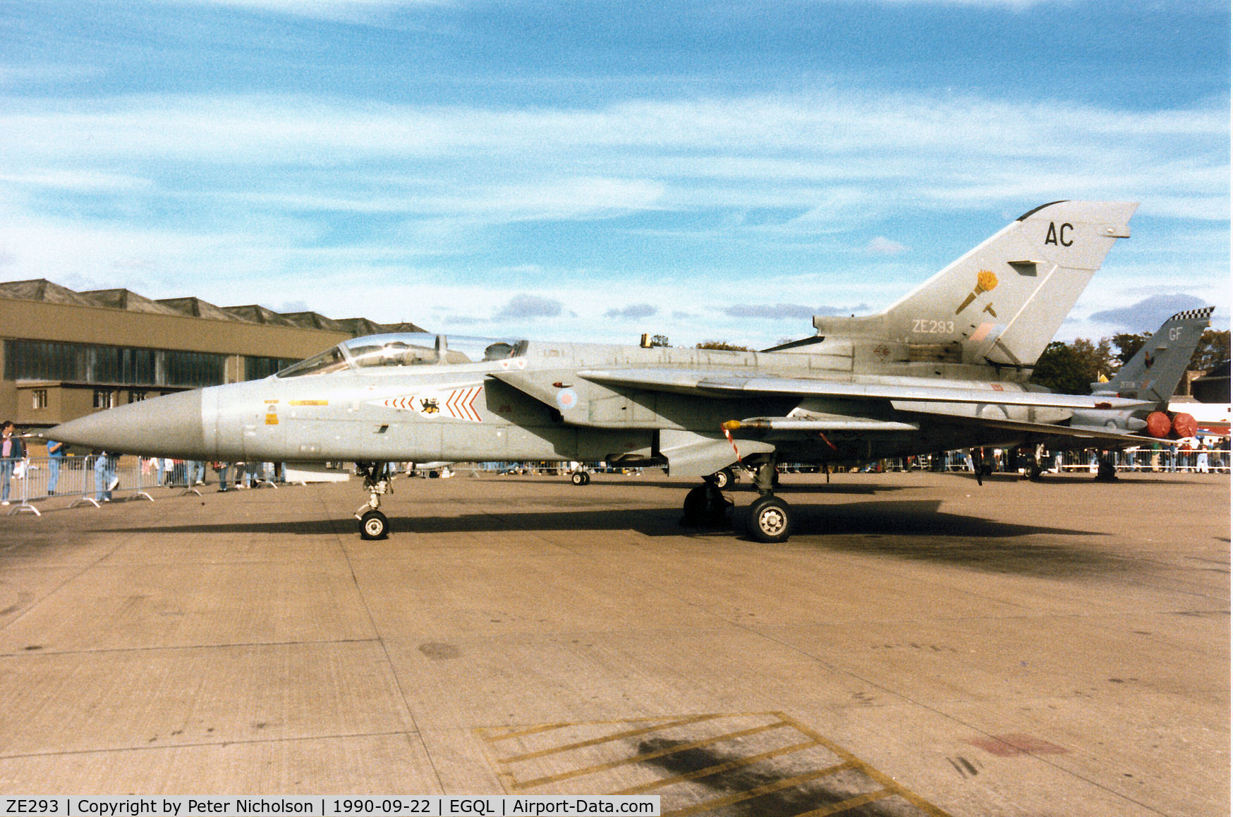 ZE293, 1987 Panavia Tornado F.3 C/N 629/AT023/3280, Tornado F.3 of 229 Operational Conversion Unit on display at the 1990 RAF Leuchars Airshow.