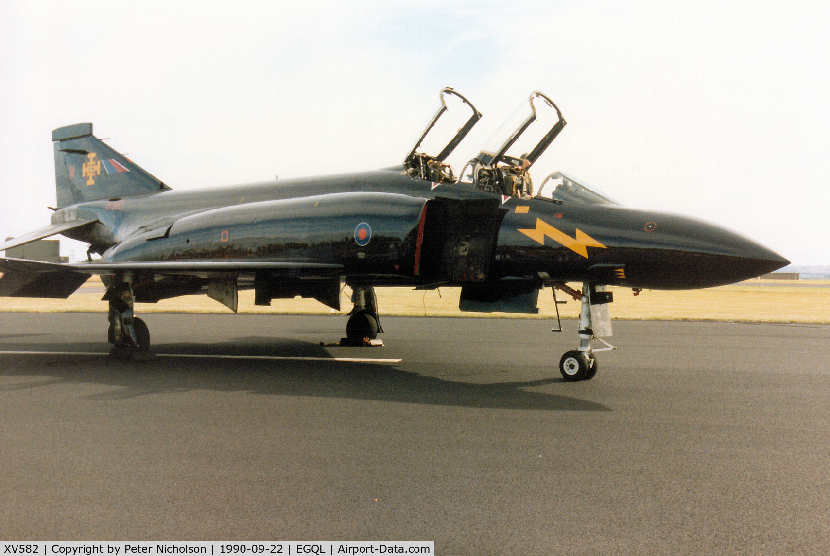 XV582, 1969 McDonnell Douglas Phantom FG1 C/N 3253/9336, Phantom FG.1 of 111 Squadron on display at the 1990 RAF Leuchars Airshow.