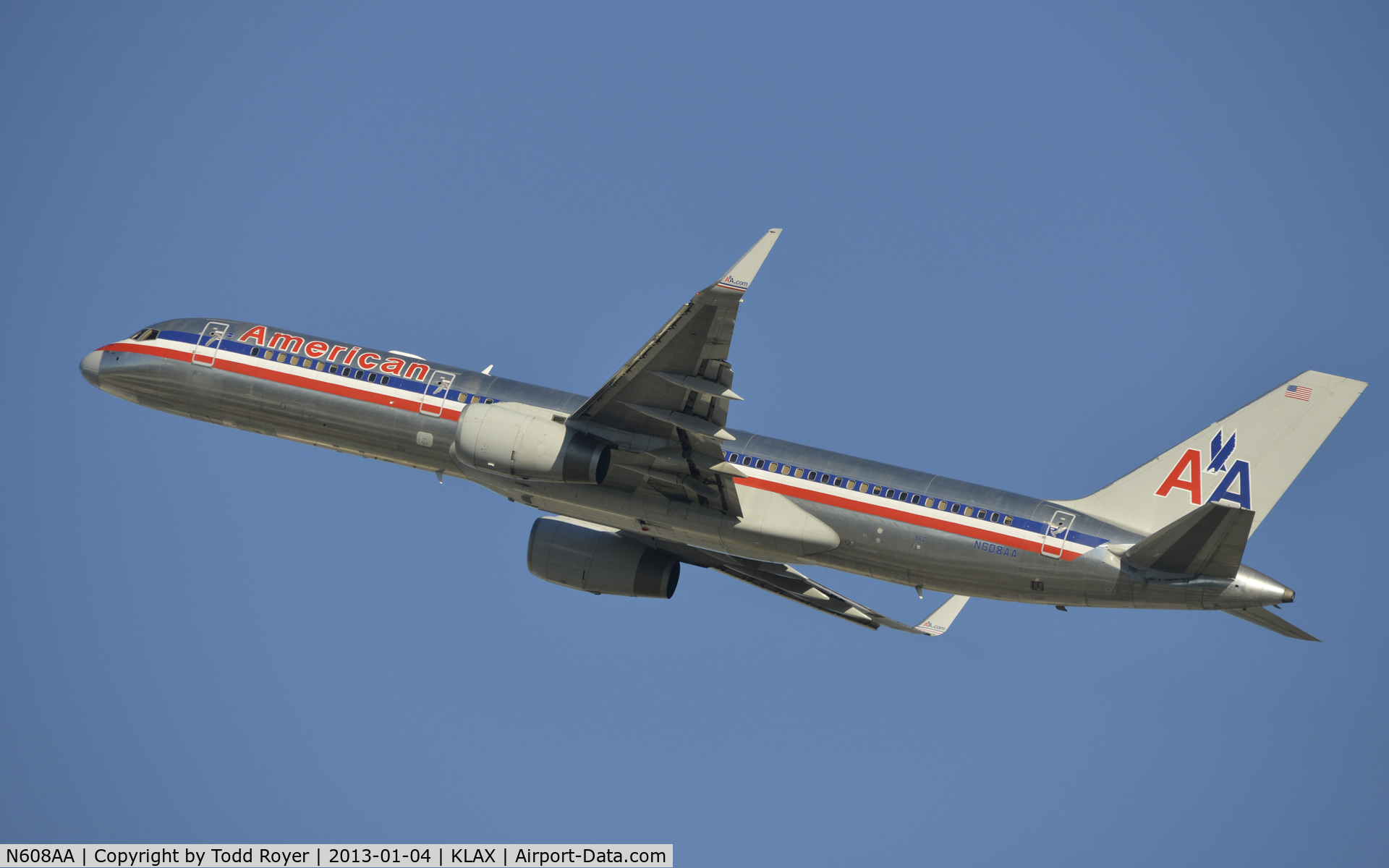 N608AA, 1996 Boeing 757-223 C/N 27446, Departing LAX