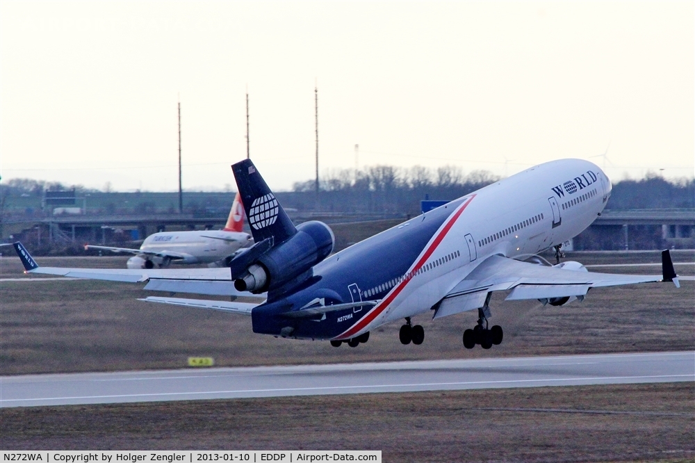 N272WA, 1992 McDonnell Douglas MD-11 C/N 48437, A meanwhile rare visitor is taking off on rwy 26R...