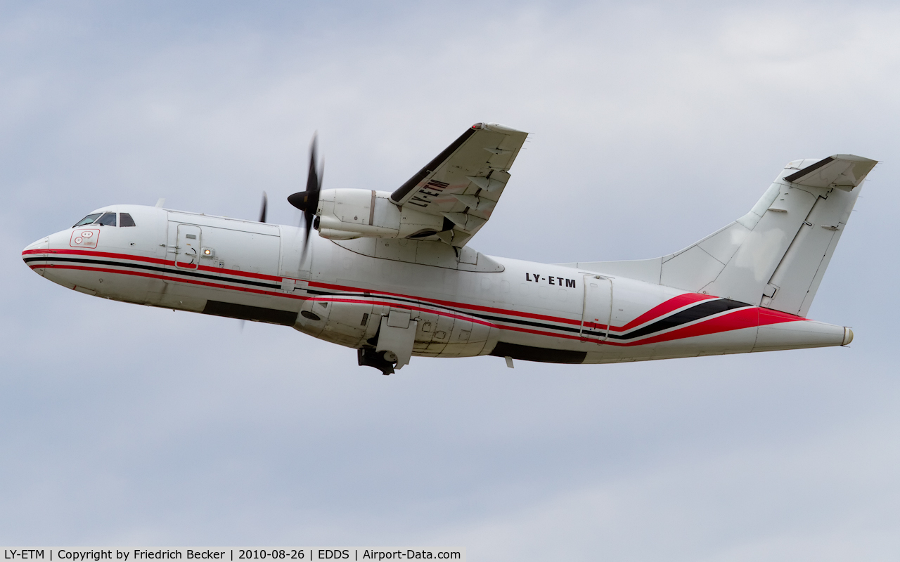 LY-ETM, 1987 ATR 42-300 C/N 067, deprture from Stuttgart
