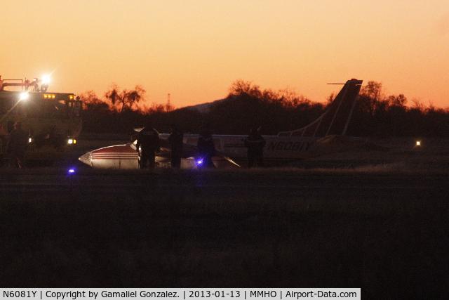N6081Y, 1979 Piper Aerostar 601P C/N 61P06817963321, accident it has last day jan 13 2013 went out of the strip @HMO