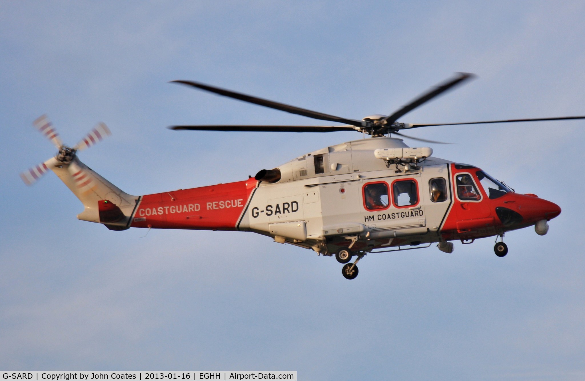 G-SARD, 2007 AgustaWestland AW-139 C/N 31208, Regular visitor is todays Coastguard 104