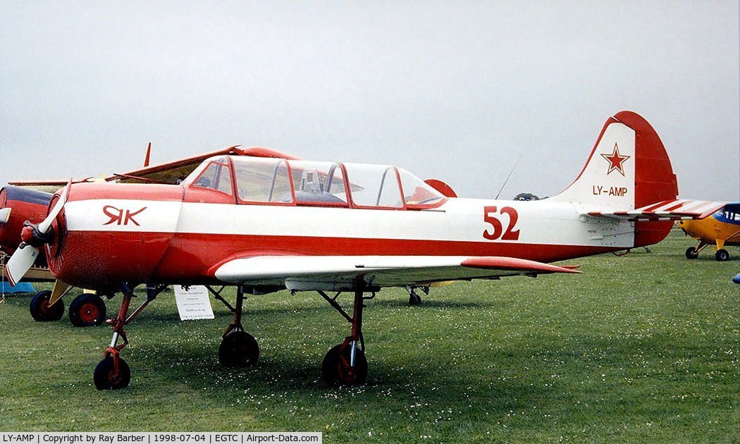 LY-AMP, 1980 Bacau Yak-52 C/N 800708, Yakovlev Yak-52 [800708] Cranfield~G 04/07/1998