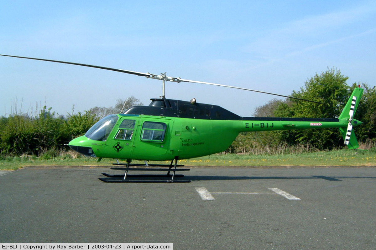 EI-BIJ, 1975 Agusta AB-206B JetRanger II C/N 8432, Agusta-Bell AB.206B Jet Ranger II [8432] (Celtic Helicopters) Dublin-Knocksedan Heliport~EI 23/04/2003
