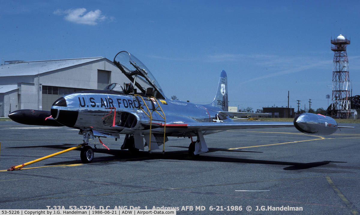 53-5226, 1953 Lockheed T-33A Shooting Star C/N 580-8565, At ADW