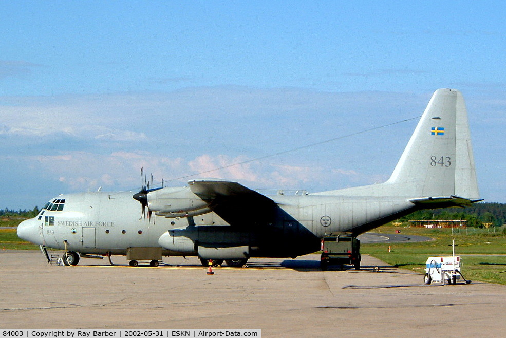 84003, Lockheed C-130H Hercules C/N 382-4628, Lockheed C-130H Hercules [4628] (Swedish AF) Stockholm-Skavsta~SE 31/05/2002