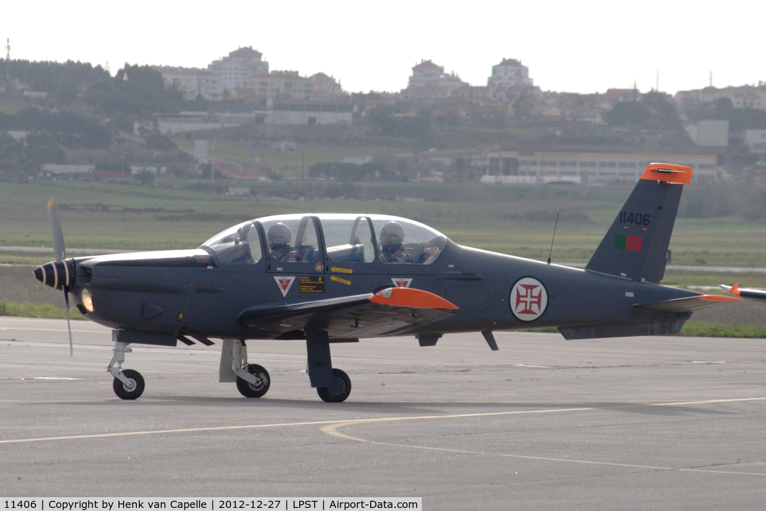 11406, Socata TB-30 Epsilon C/N 163, An Epsilon trainer of the Portuguese Air Force taxying at Sintra air force base.