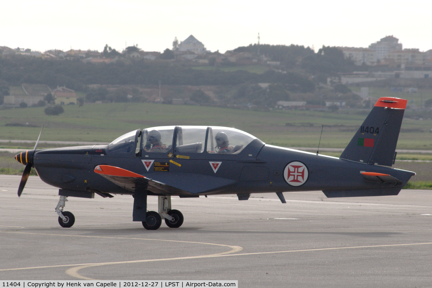 11404, Socata TB-30 Epsilon C/N 161, An Epsilon trainer of the Portuguese Air Force taxying at Sintra air force base.