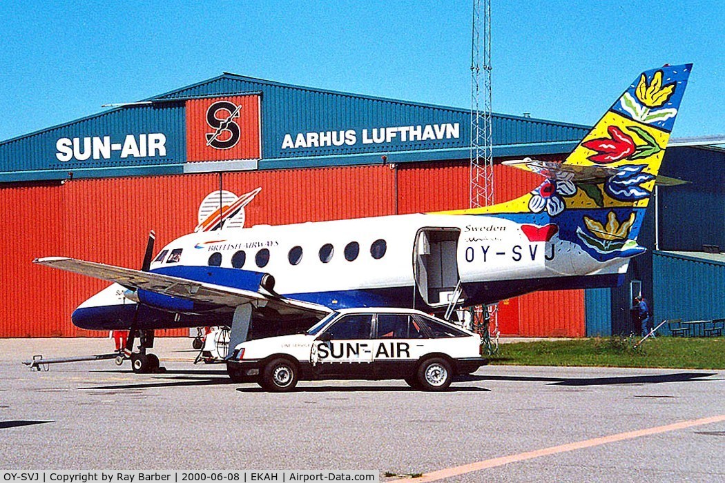 OY-SVJ, 1986 British Aerospace BAe-3101 Jetstream 31 C/N 711, British Aerospace BAe Jetstream 3101 [711] (Sun Air) Aarhus~OY 08/06/2000