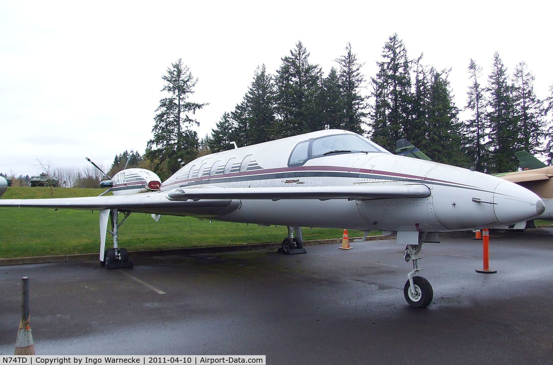 N74TD, 1992 Beech 2000A Starship 1 Starship 1 C/N NC-27, Beechcraft 2000A Starship at the Evergreen Aviation & Space Museum, McMinnville OR