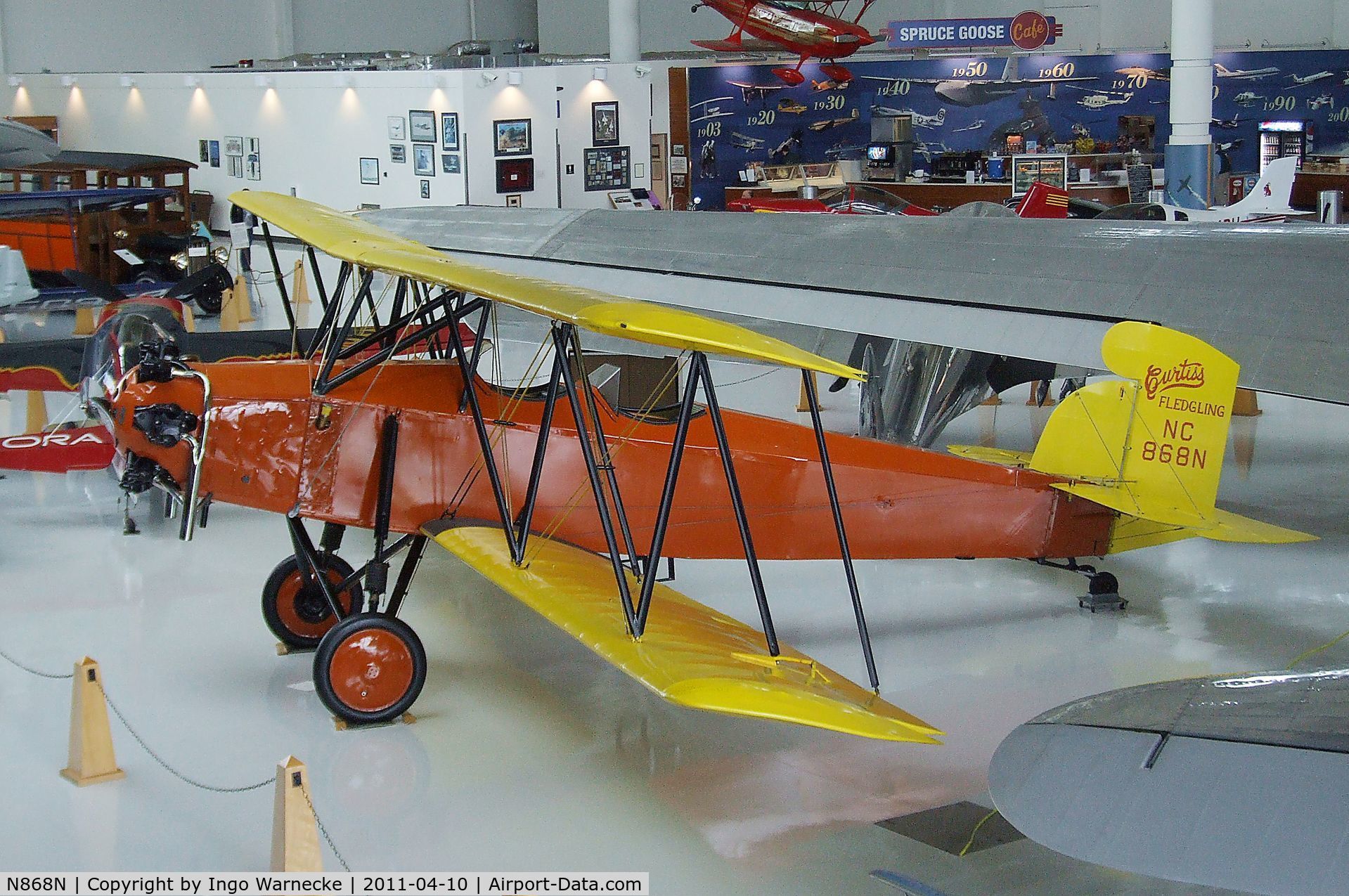 N868N, 1929 Curtiss-Wright Fledgling C/N B-51, Curtiss Model 51 Fledgling at the Evergreen Aviation & Space Museum, McMinnville OR