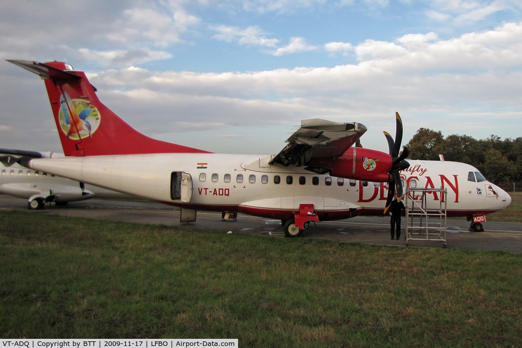 VT-ADQ, 1996 ATR 42-500 C/N 528, Under maintenance at Latecoere