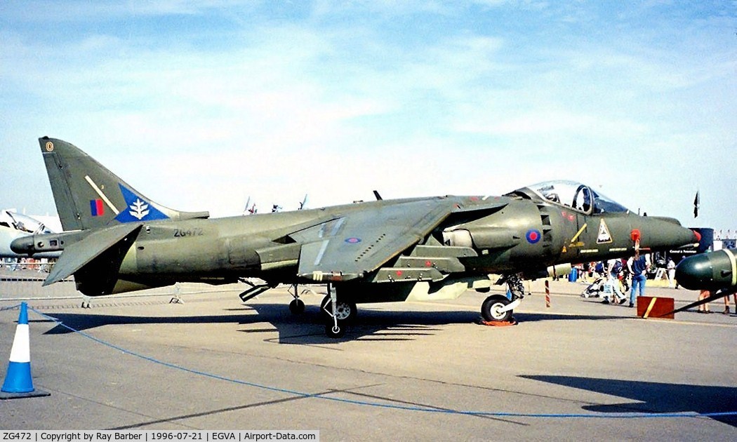 ZG472, British Aerospace Harrier GR.7A C/N P62, BAe Systems Harrier GR.7A [P62] (RAF) RAF Fairford~G 21/07/1996
