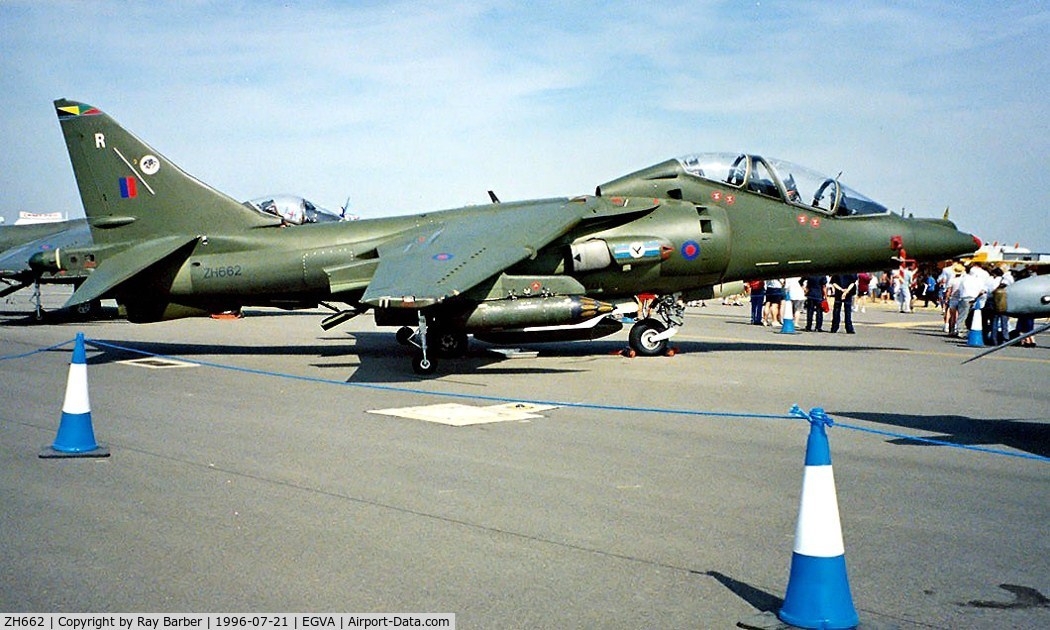 ZH662, 1995 British Aerospace Harrier T.10 C/N TX010, BAE Systems Harrier T.10 [TX010] (RAF) RAF Fairford~G 21/07/1996