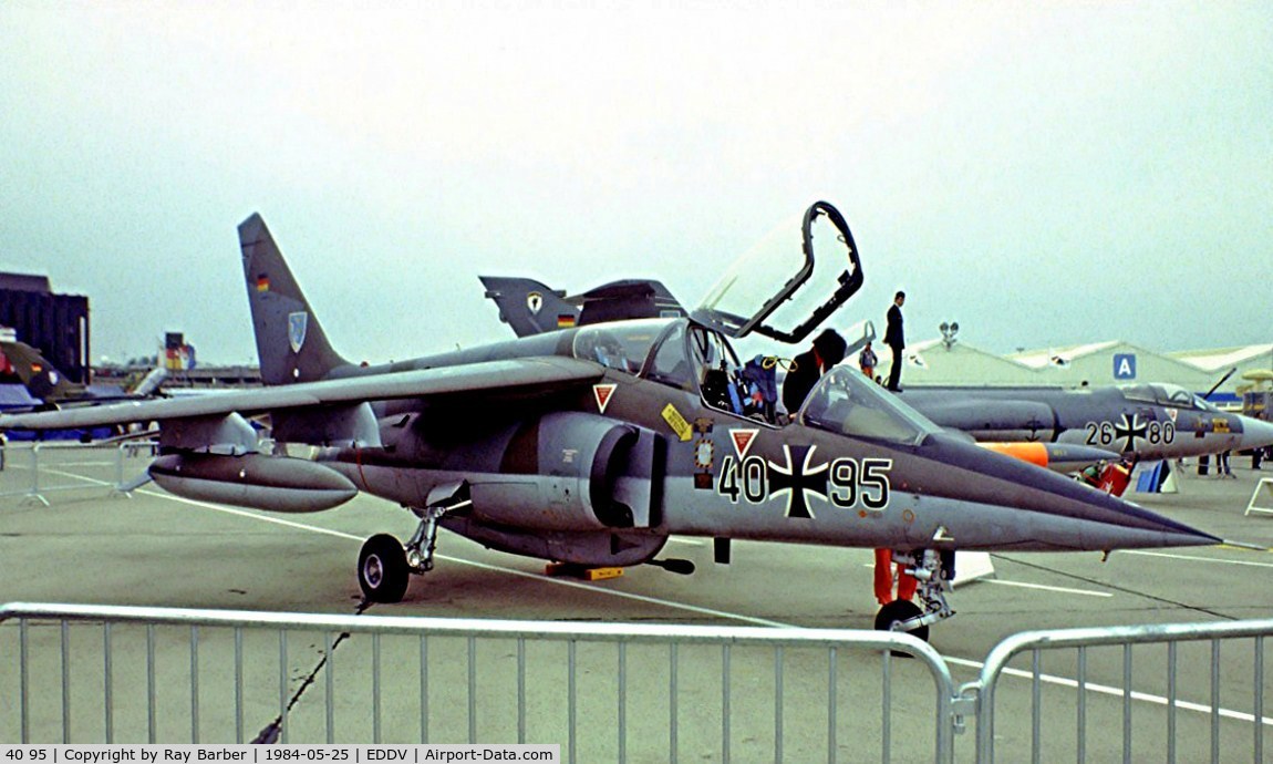 40 95, Dassault-Dornier Alpha Jet A C/N 0095, Dassault-Dornier Alpha Jet A [0095 (German AF) Hannover~D 25/05/1984
