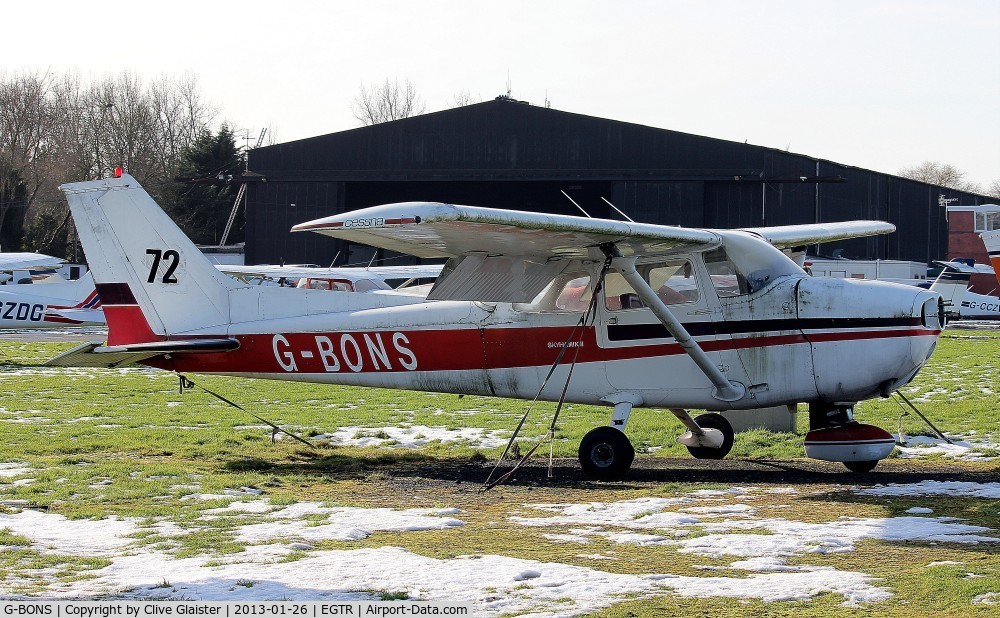 G-BONS, 1976 Cessna 172N C/N 172-68345, Ex: (733KD) > C-GIUF > G-BONS - Originally owned to, Central Equipment & Steel Services Ltd in April 1988 and currently with and a trustee of, BONS Group since July 1991