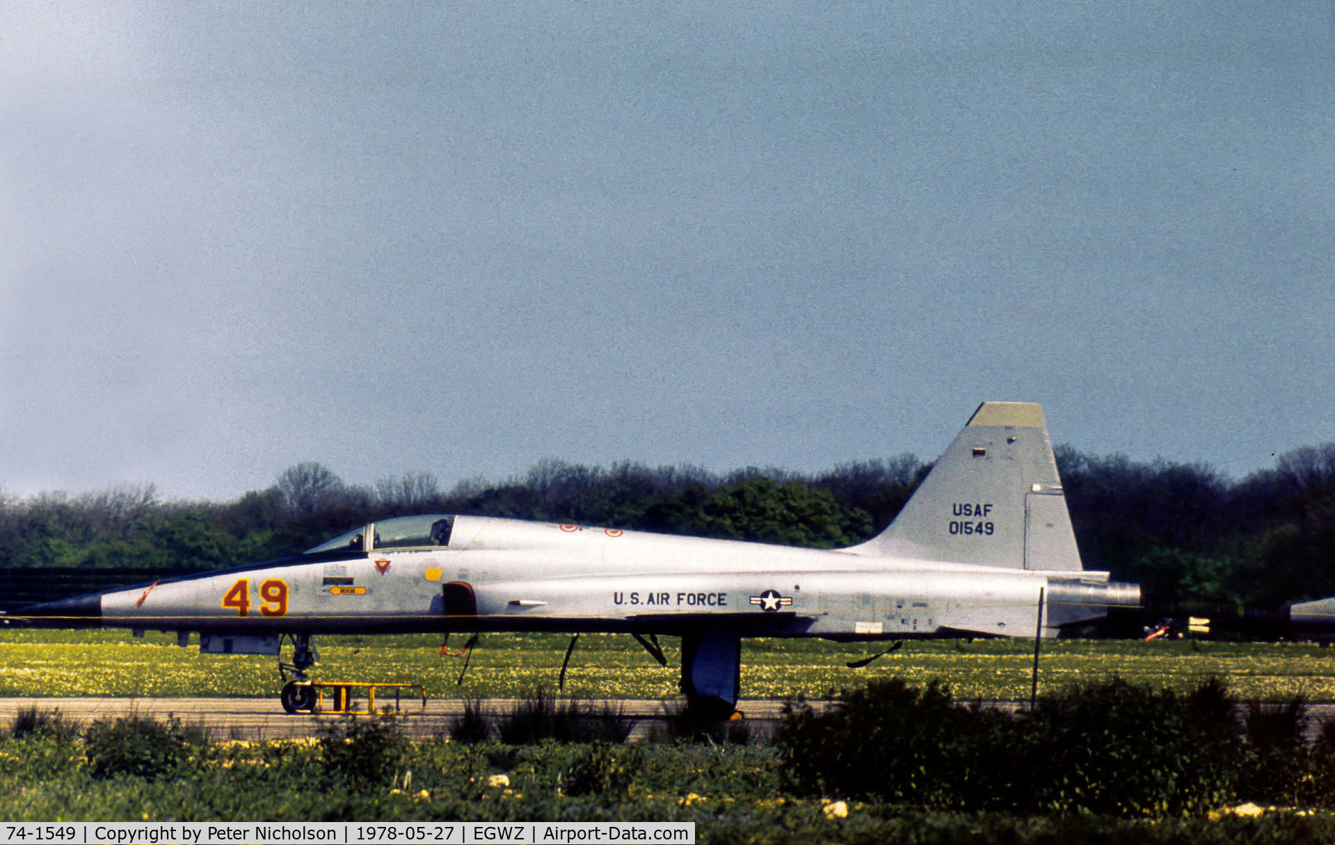 74-1549, 1974 Northrop F-5E Tiger II C/N R.1207, F-5E Tiger II of the 527th Tactical Fighter Training Aggressor Squadron at RAF Alconbury in May 1972