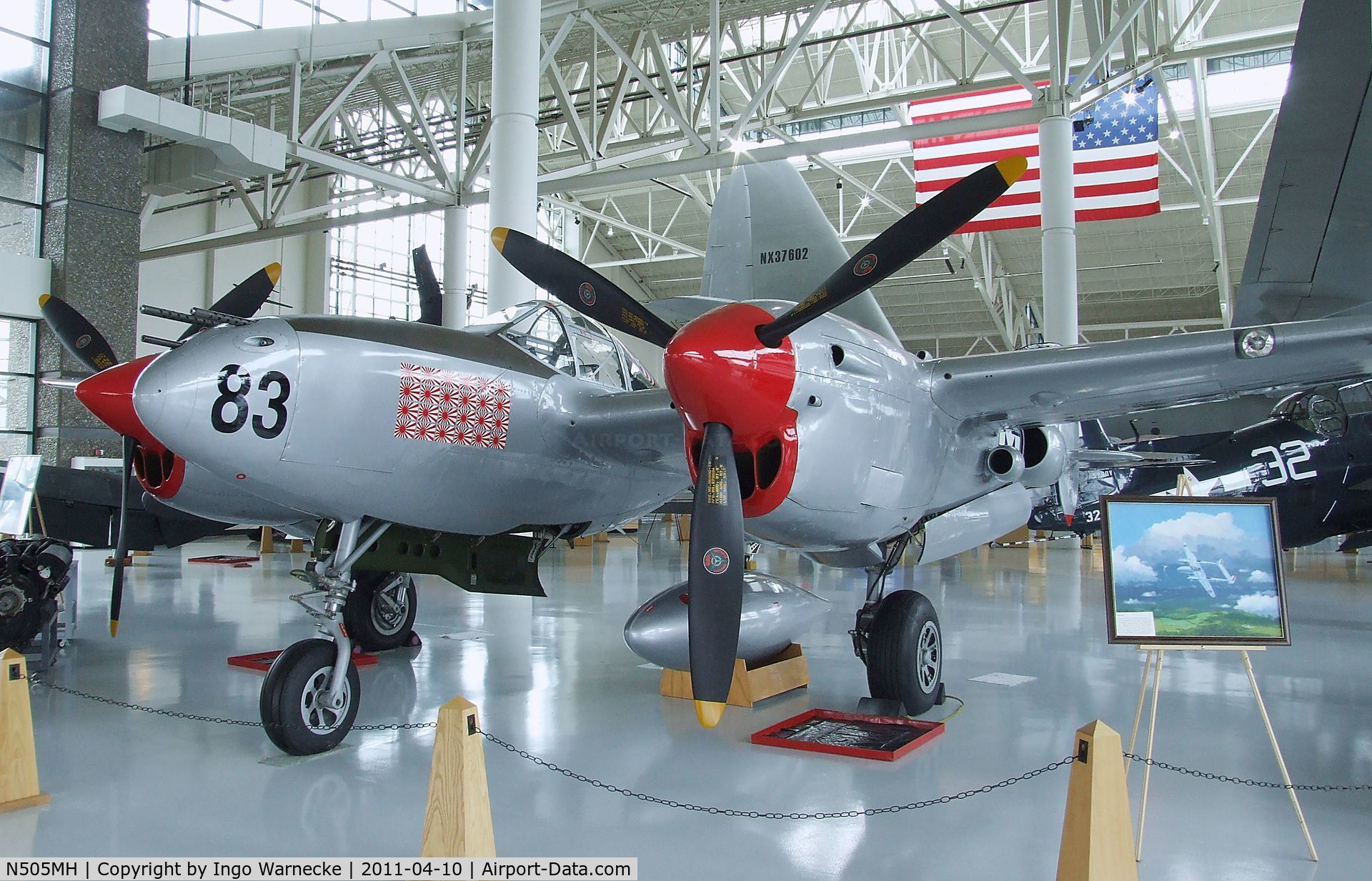 N505MH, 1945 Lockheed P-38L C/N 197425-501, Lockheed P-38L Lightning at the Evergreen Aviation & Space Museum, McMinnville OR
