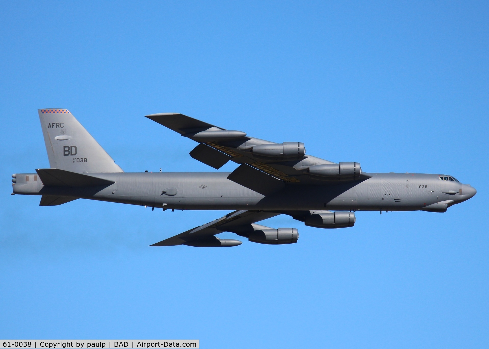 61-0038, 1961 Boeing B-52H Stratofortress C/N 464465, At Barksdale Air Force Base.