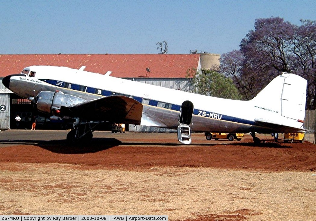 ZS-MRU, 1942 Douglas DC-3C C/N 4363, Douglas DC-3 R4D-1 [4363] (Naturelink) Pretoria-Wonderboom~ZS 08/10/2003. Named *Spirit of Adventure*