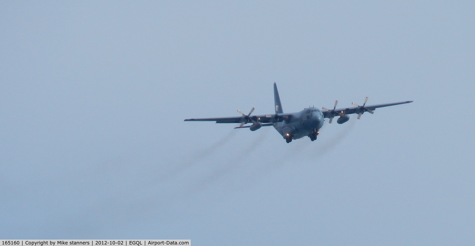 165160, Lockheed C-130T Hercules C/N 382-5344, VR-62 Hercules coming in to land at Leuchars on a support flight for the 3 US Navy P-3 Orions deployed at RAF Leuchars for exercise Joint warrior