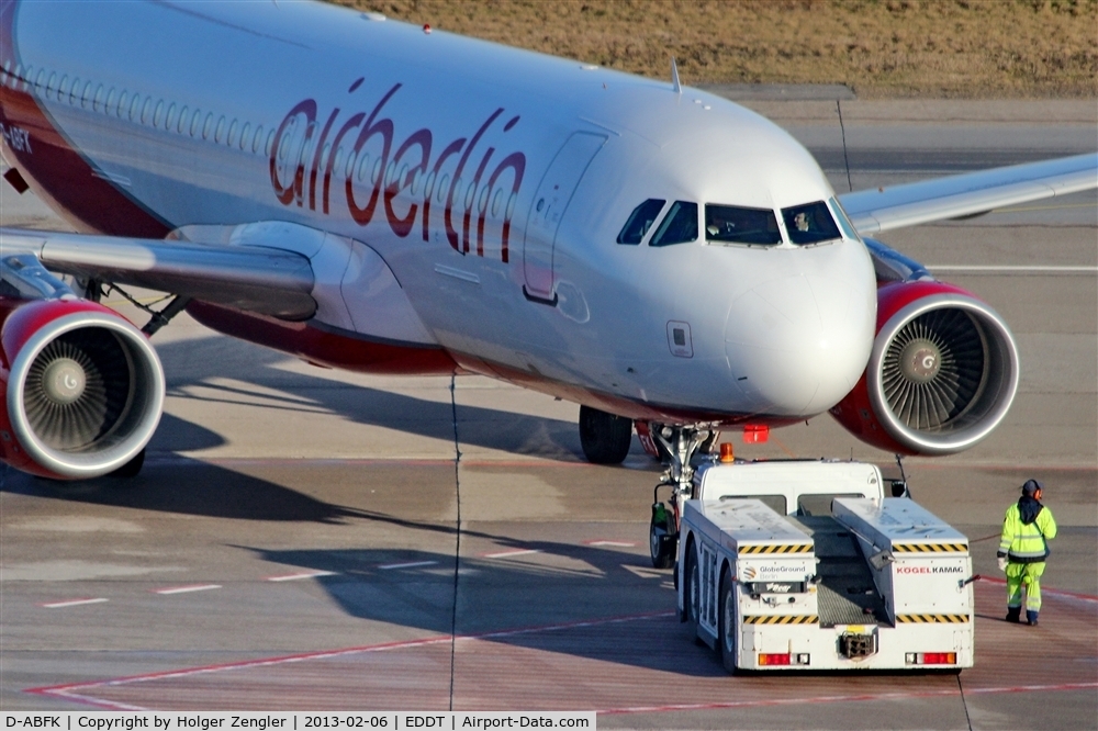D-ABFK, 2010 Airbus A320-214 C/N 4433, Leaving stand 3 in a traditional push back ceremony....