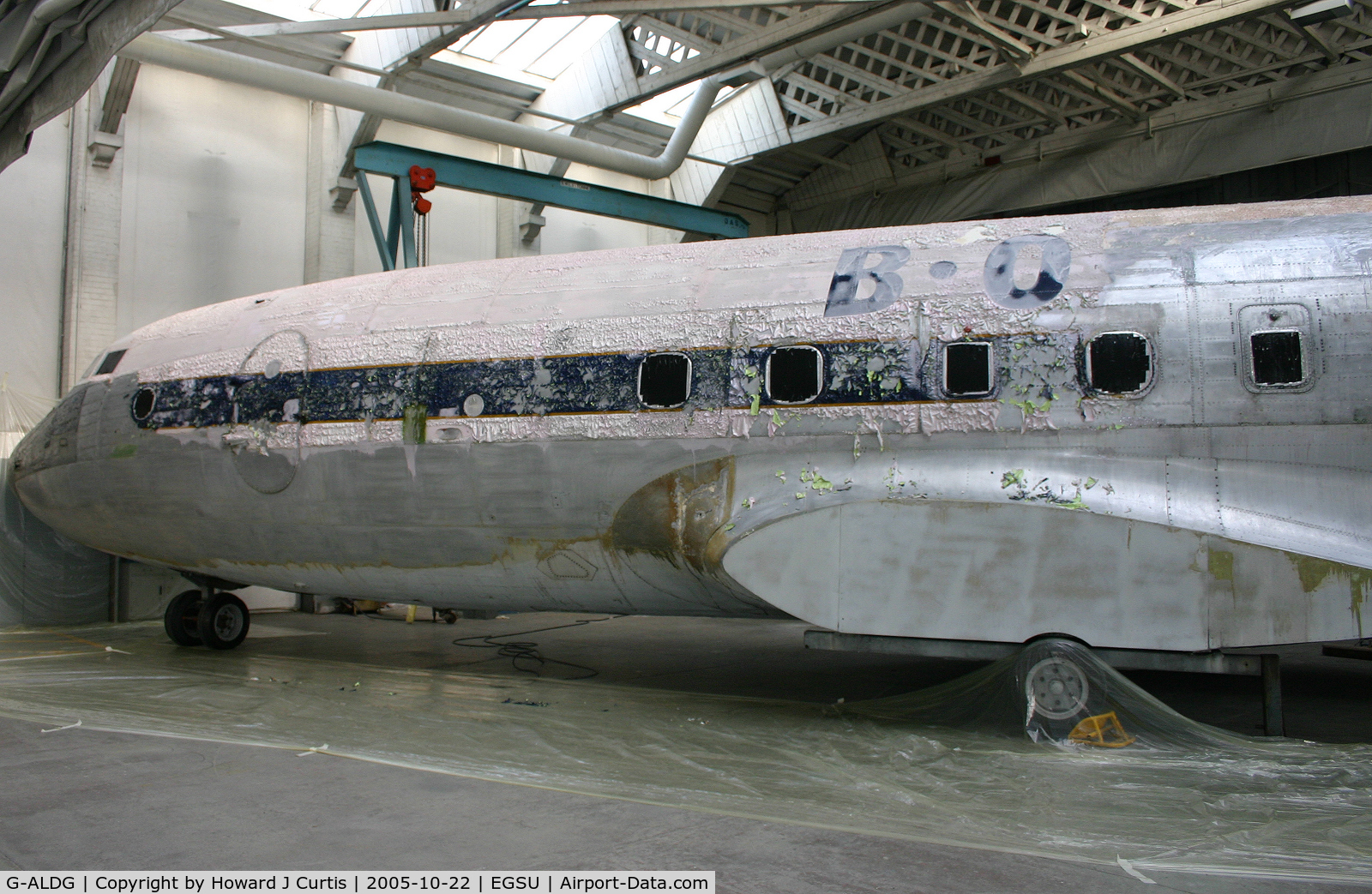 G-ALDG, Handley Page HP.81 Hermes IV C/N 08, Sole surviving example of the type, having its paint stripped.
